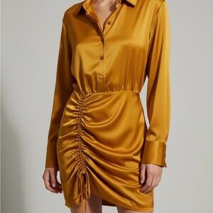 Elegant Gold Satin Dress
